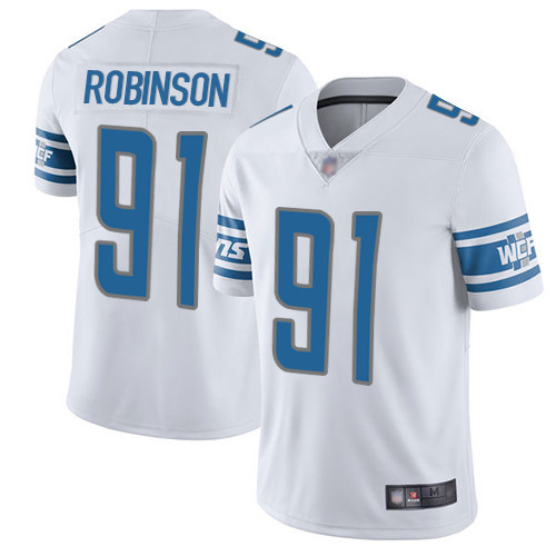 Detroit Lions Limited White Men Ahawn Robinson Road Jersey NFL Football #91 Vapor Untouchable->detroit lions->NFL Jersey